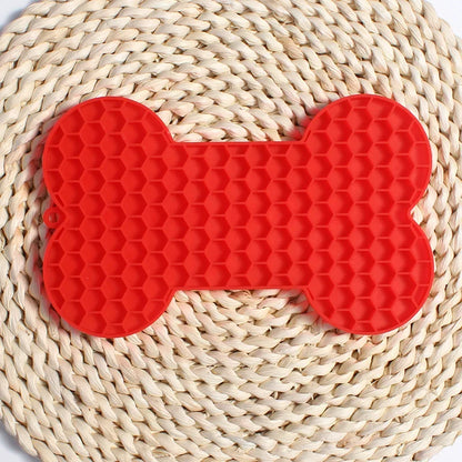 Bone Shape Silicone Slow Feeding Licking Pad