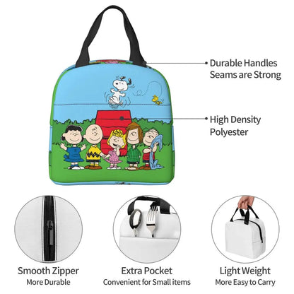 Cartoon Snoopy Insulated Lunch Bag - Portable Thermal Cooler Tot