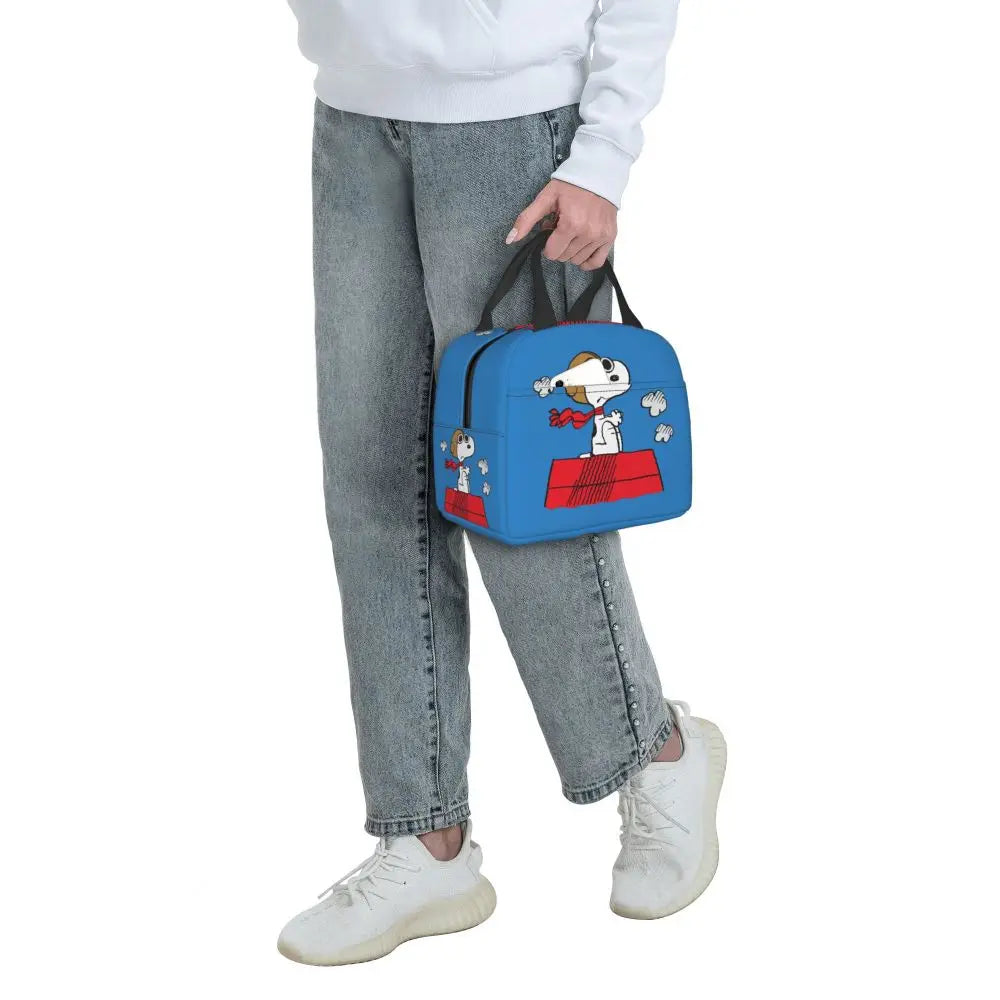 Cartoon Snoopy Insulated Lunch Bag - Portable Thermal Cooler Tot