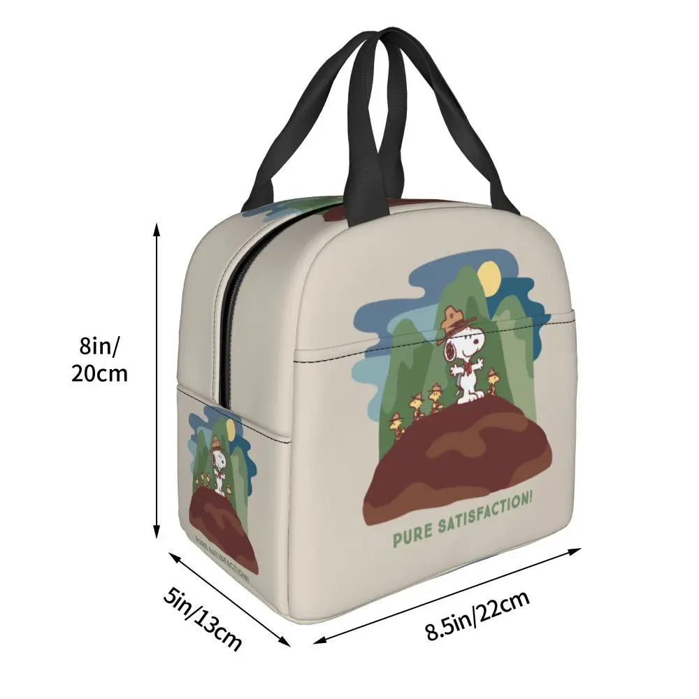 Cartoon Snoopy Insulated Lunch Bag - Portable Thermal Cooler Tot