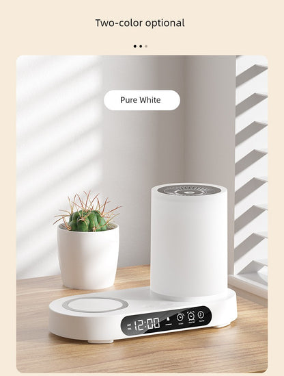 Nano Aroma Diffuser Humidifier with Wireless Phone Charger Clock Bluetooth Audio for Bedroom