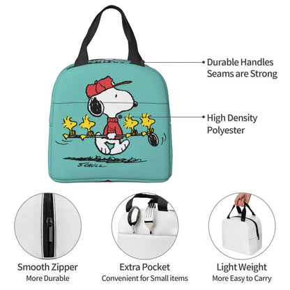 Cartoon Snoopy Insulated Lunch Bag - Portable Thermal Cooler Tot