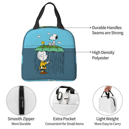 Cartoon Snoopy Insulated Lunch Bag - Portable Thermal Cooler Tot