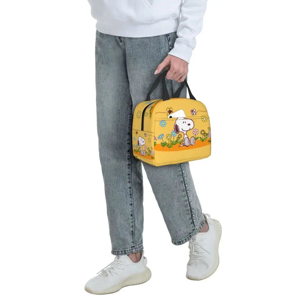 Cartoon Snoopy Insulated Lunch Bag - Portable Thermal Cooler Tot