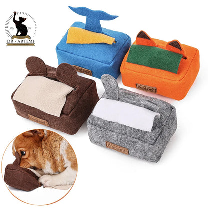 Pet Toys Tissue Box Nosework Interactive Snuffle Dog Toy