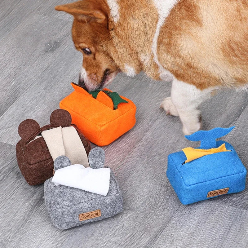 Pet Toys Tissue Box Nosework Interactive Snuffle Dog Toy