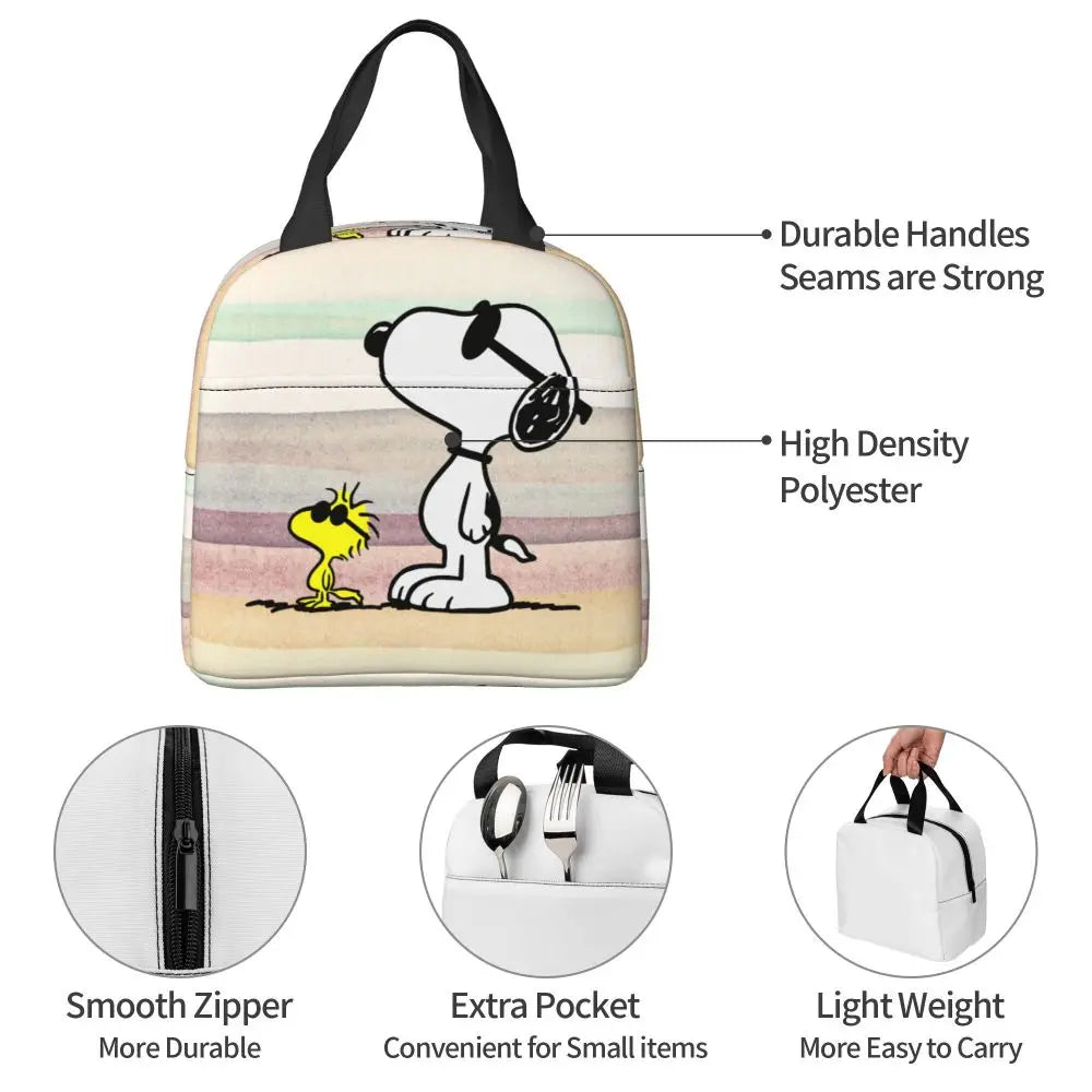 Cartoon Snoopy Insulated Lunch Bag - Portable Thermal Cooler Tot