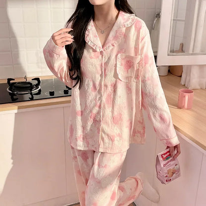 Pajama Sets with Chest Pads Women Aesthetic