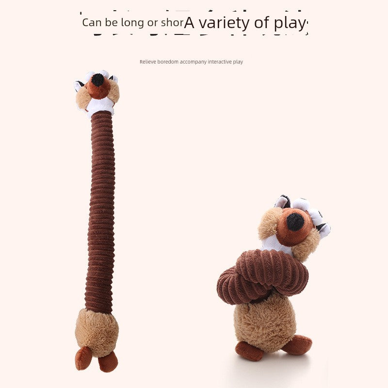 Long Cartoon Long Neck Animal Gnawing Dog Toy Sound Grinding Accompany Bichon Corgi Golden Retriever Samo