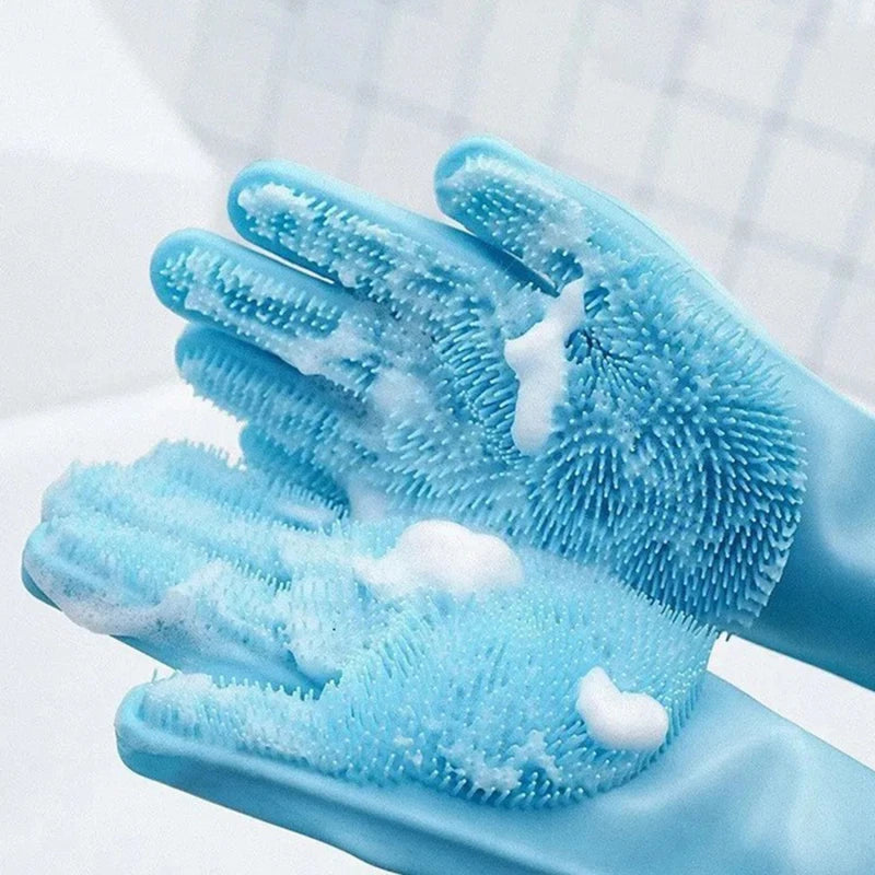 Pet Grooming Bathing Gloves Dog Cat Bathing Shampoo Massaging Cleaning Cleanner Sponge Silicon Hair Removal Glove