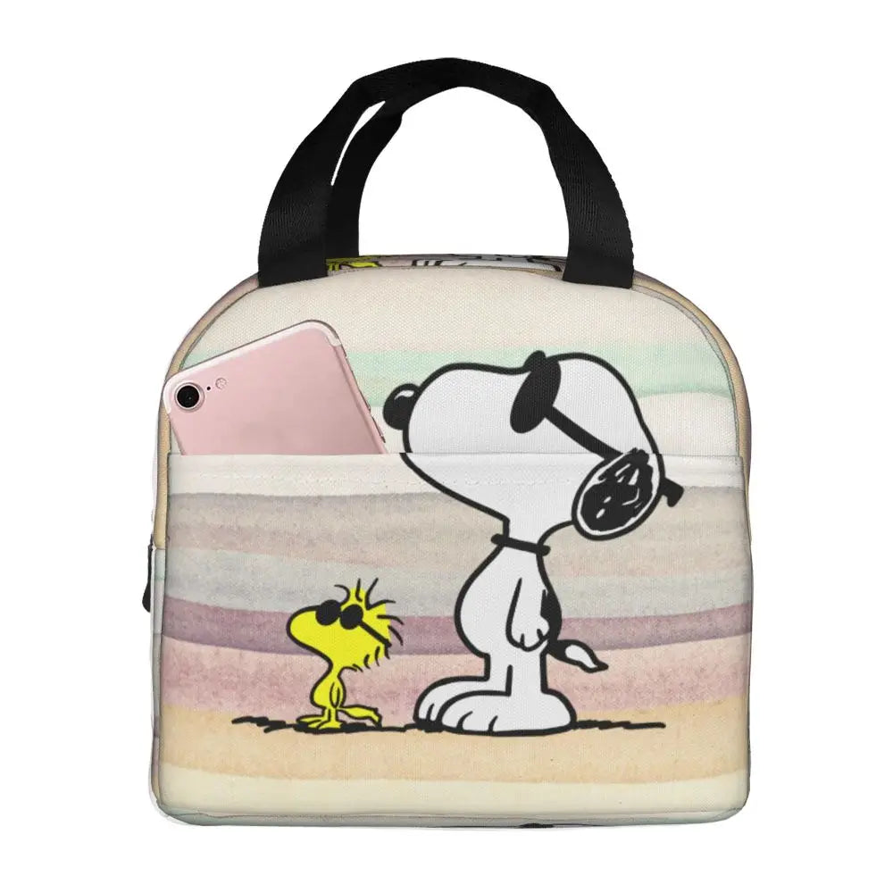 Cartoon Snoopy Insulated Lunch Bag - Portable Thermal Cooler Tot